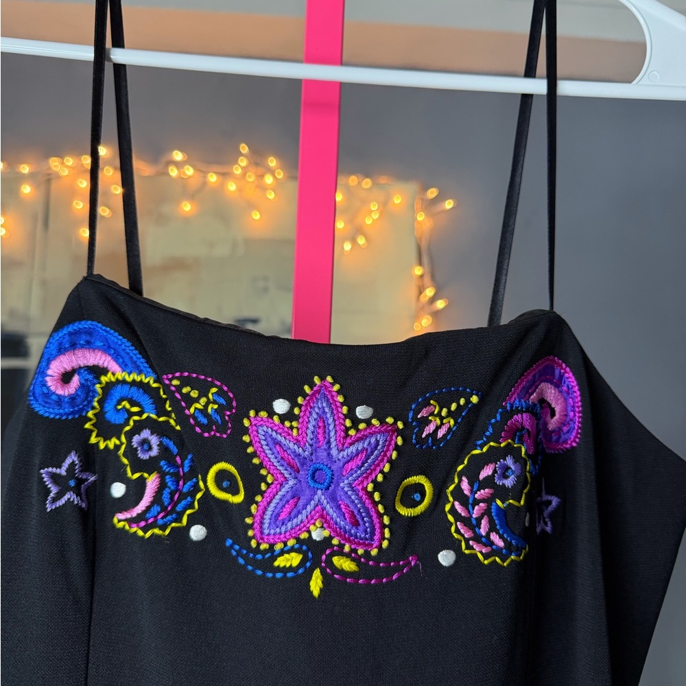 Vintage Papell Boutique Embroidered Maxi Dress Size 10 - Picture 3 of 6